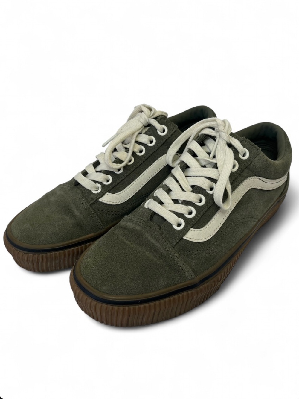 Vans Old Skool Dusty Olive Green Suede Gum Sole Skate Shoes Men 6.5 Women 8 - Picture 3 of 16
